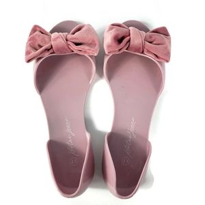 Kortni Jeane pink jelly flat with bow